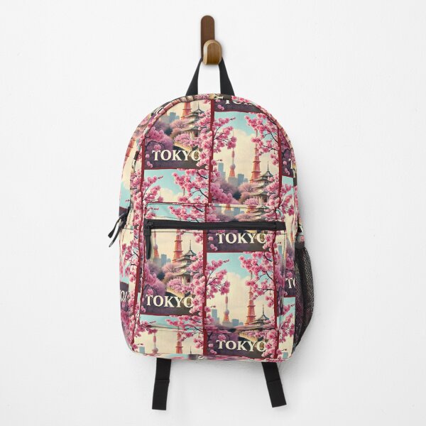 Item preview, Beautifully Rendered Vintage Travel Poster of Tokyo with Cherry Blossoms and Iconic Landmarks designed and sold by Jayara [Born To Reign].