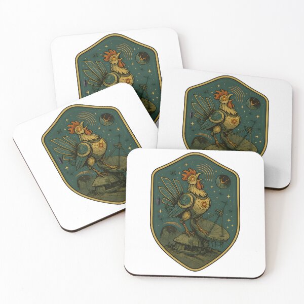 Item preview, Astro Rooster – Cyberpunk Space Chicken Robot Art designed and sold by Papurica.