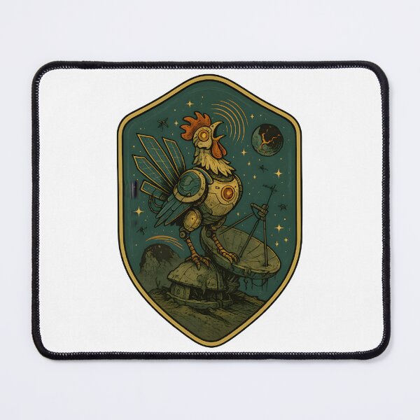 Item preview, Astro Rooster – Cyberpunk Space Chicken Robot Art designed and sold by Papurica.