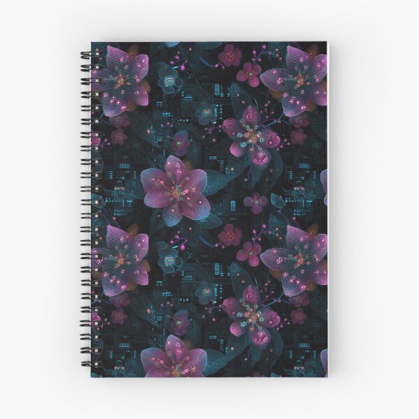 Item preview, Electric Pink Blossom Glow on Circuit Tech Background designed and sold by myprintedgems.