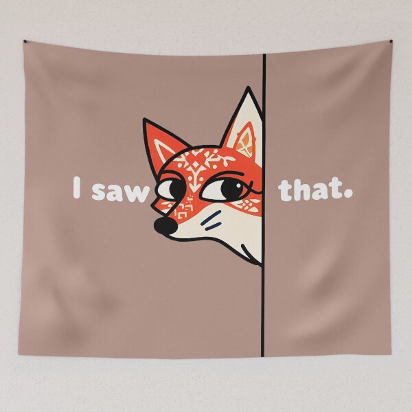 Item preview, I Saw That Nosey Fox - Curious Scandinavian Folk Art by heidiannemorris © designed and sold by FOLK ART FUSION by heidiannemorris.