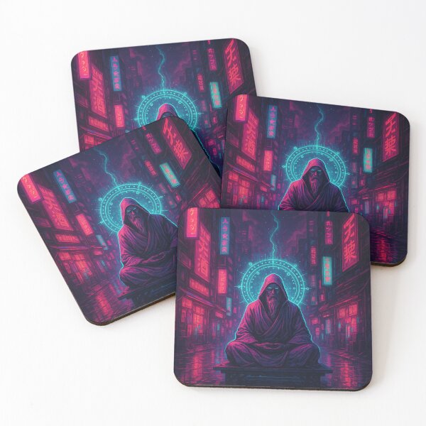 Item preview, Inner Circuit – Cyberpunk Monk Meditation Poster designed and sold by Cottorm.