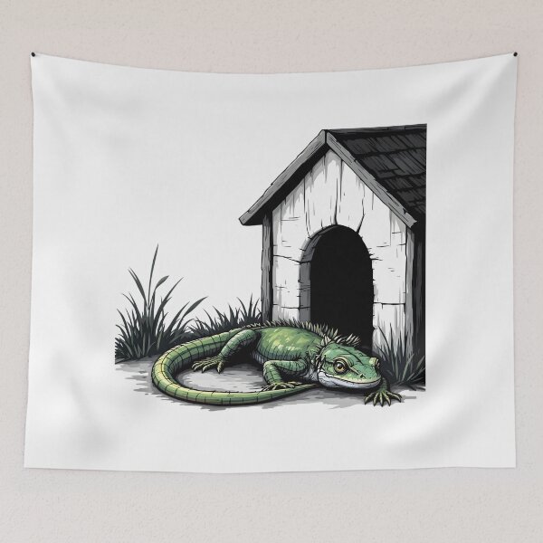 Item preview, A lizard lying next to the dog house designed and sold by DOG DESIGN.