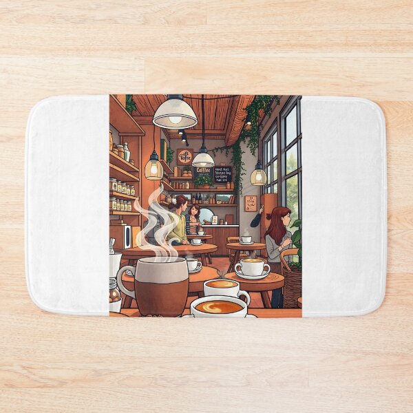 Item preview, Lush 3D Render of a Cheerful Hand-Drawn Style Coffee Shop Interior with Steaming Mugs and Cozy Atmosphere designed and sold by Jayara [Born To Reign].