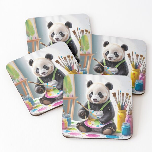 Item preview, Panda the Painter- Messy Artist digital illustration designed and sold by FilMate.