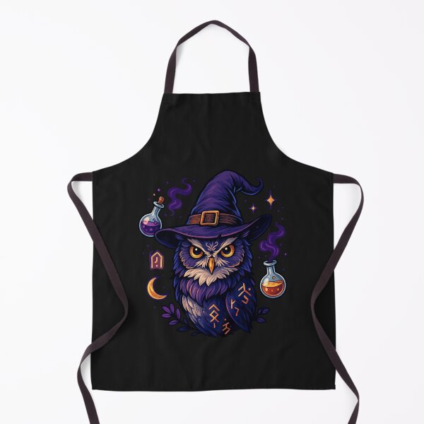 Item preview, Witchy Owl Mysta – Gothic Owl with Floating Potion Bottles and Magical Runes designed and sold by ColorSplash123.