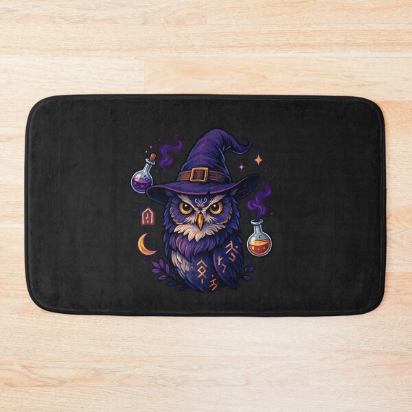 Item preview, Witchy Owl Mysta – Gothic Owl with Floating Potion Bottles and Magical Runes designed and sold by ColorSplash123.
