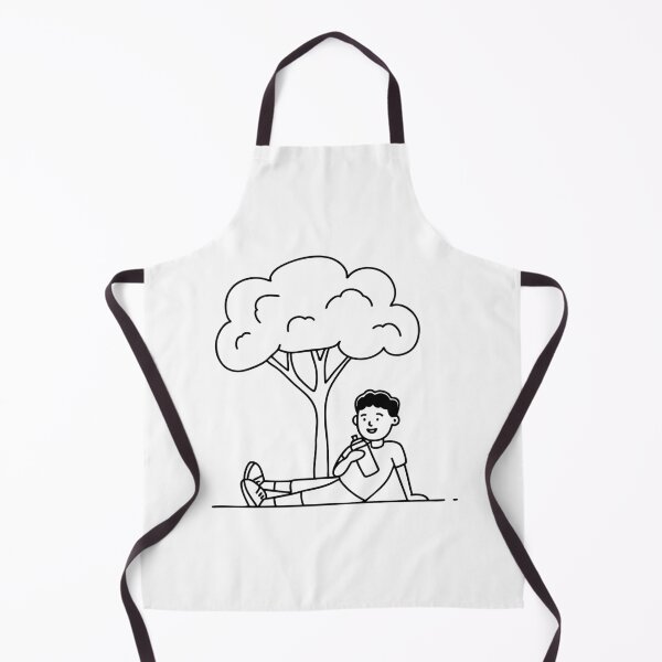 Item preview, Illustration of a person resting under a tree, water bottle nearly empty beside them designed and sold by rasagamastore.