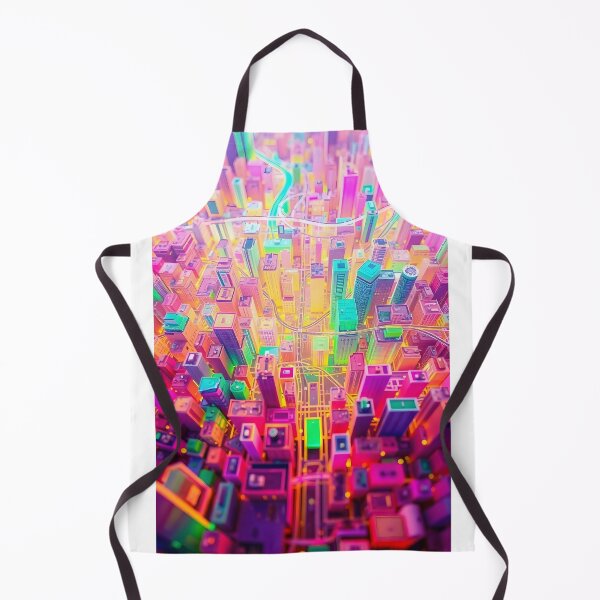 Item preview, Lush 3D Render of a Colorful Abstract Interpretive City Map with Neon Building Blocks and Glowing Streets designed and sold by Jayara [Born To Reign].