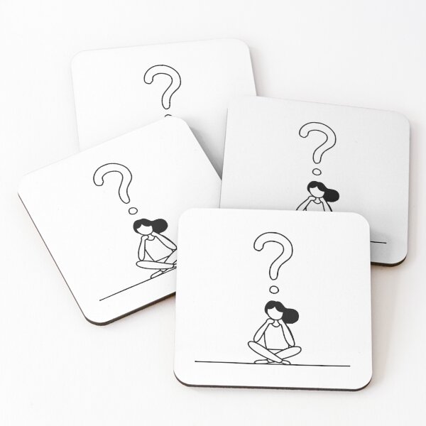 Item preview, Illustration of a person sitting under a giant question mark, holding their chin in thought designed and sold by rasagamastore.