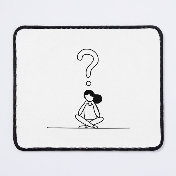Item preview, Illustration of a person sitting under a giant question mark, holding their chin in thought designed and sold by rasagamastore.
