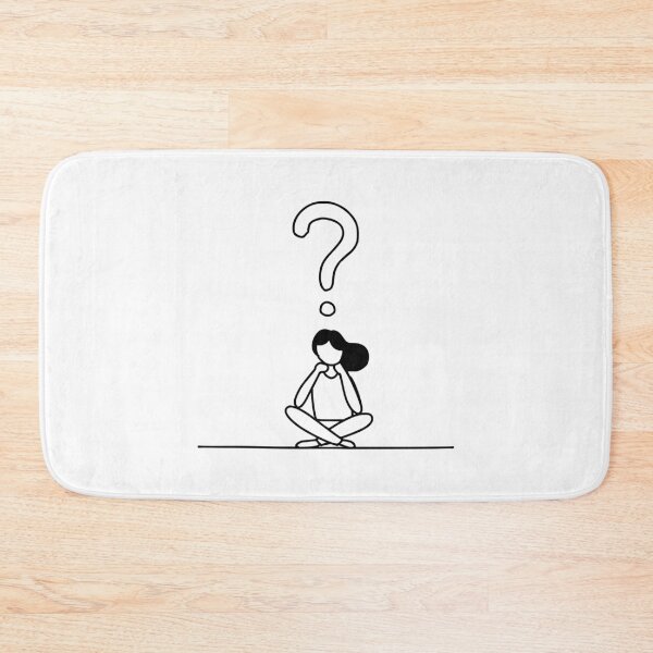 Item preview, Illustration of a person sitting under a giant question mark, holding their chin in thought designed and sold by rasagamastore.