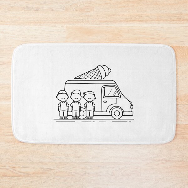 Item preview, Illustration of kids standing next to of an ice cream truck in a neat queue designed and sold by rasagamastore.