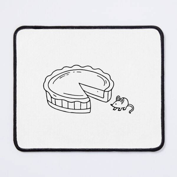 Item preview, Illustration of a quiche with a missing slice, as a tiny mouse hides nearby designed and sold by rasagamastore.