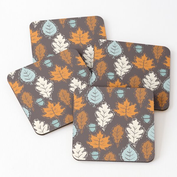 Item preview, Linocut Fall Leaves-2 designed and sold by Farissa Designs.