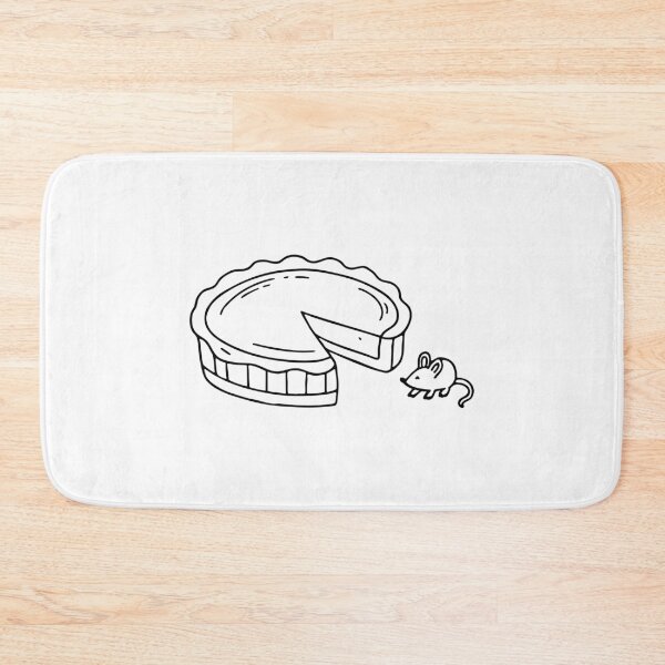 Item preview, Illustration of a quiche with a missing slice, as a tiny mouse hides nearby designed and sold by rasagamastore.