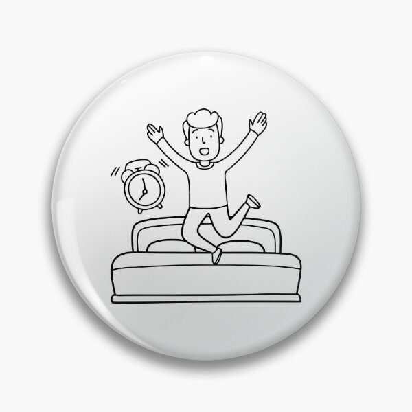 Item preview, Illustration of a person jumping out of bed as their alarm starts to ring designed and sold by rasagamastore.