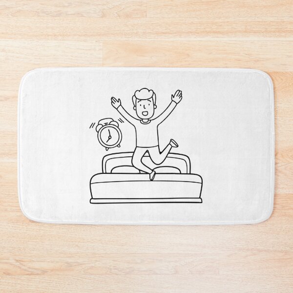 Item preview, Illustration of a person jumping out of bed as their alarm starts to ring designed and sold by rasagamastore.
