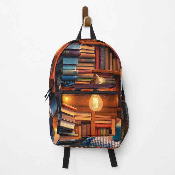 Item preview, Lush 3D Render of a Highly Detailed Hyperrealistic Cozy Reading Nook with Bookshelves and Sleeping Cat designed and sold by Jayara [Born To Reign].