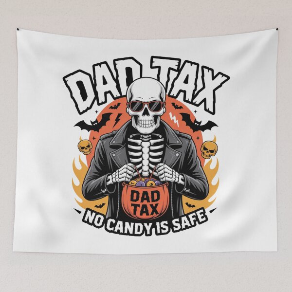 Item preview, Funny Dad Tax Skeleton Halloween Shirt | No Candy Is Safe Trick or Treat Gift designed and sold by PixelMuse2024.
