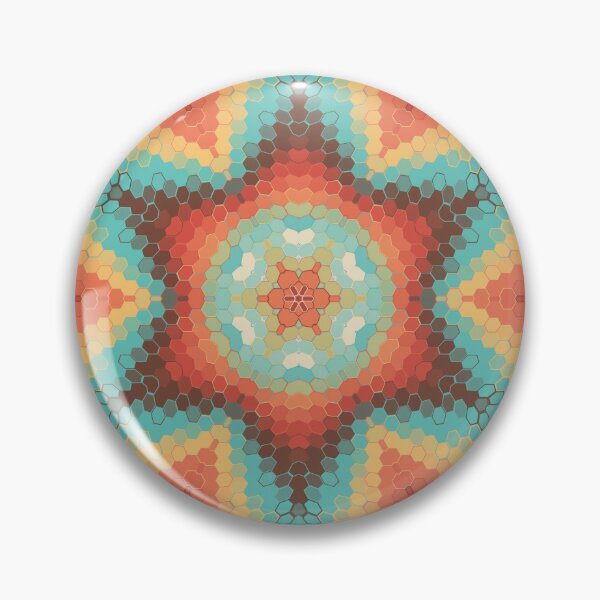 Item preview, Hex Mandala Orange Blue and Yellow designed and sold by WormholeOrbital.