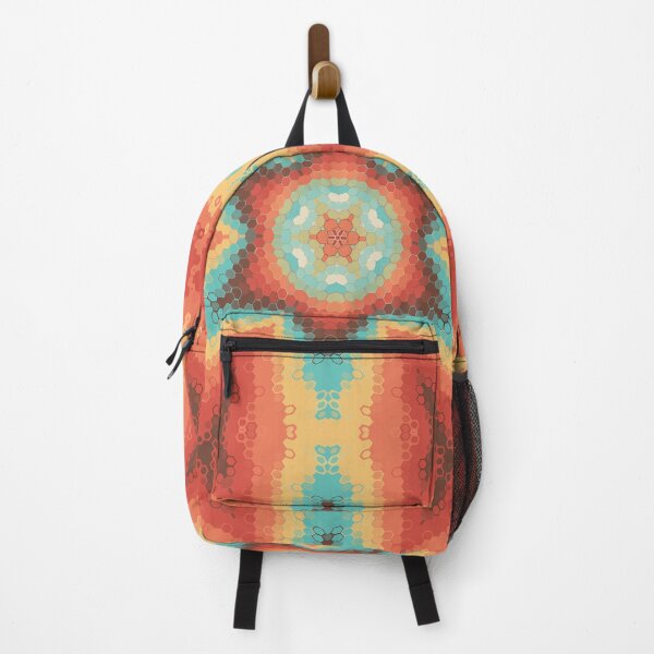 Item preview, Hex Mandala Orange Blue and Yellow designed and sold by WormholeOrbital.