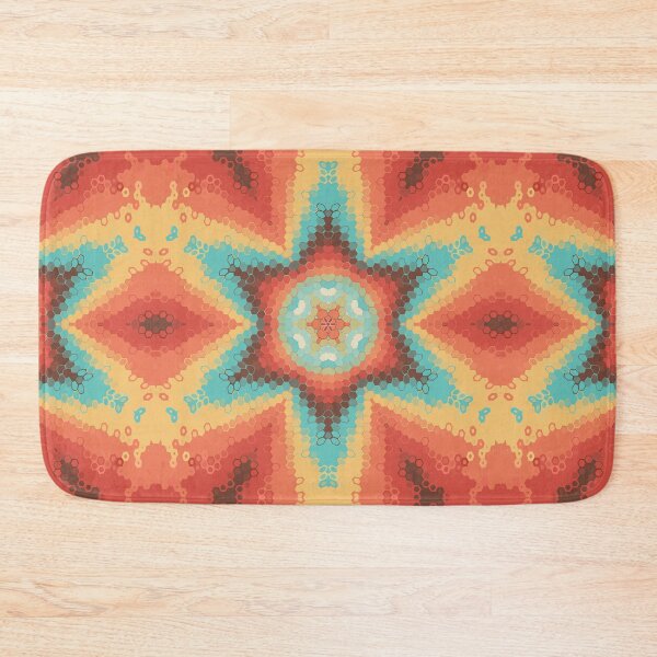 Item preview, Hex Mandala Orange Blue and Yellow designed and sold by WormholeOrbital.
