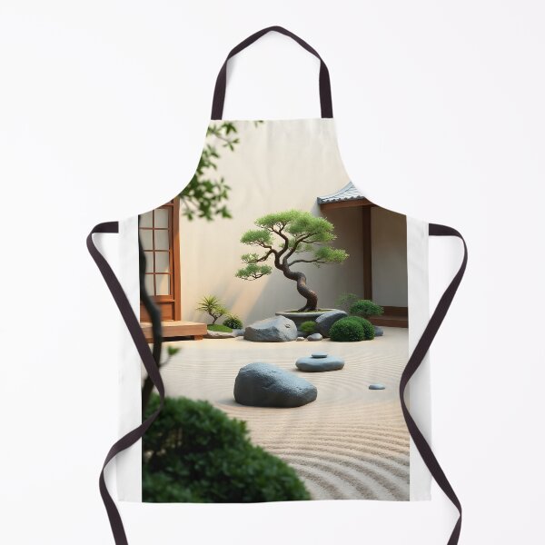 Item preview, Lush 3D Render of a Minimalist and Serene Zen Garden with Bonsai Tree and Raked Sand designed and sold by Jayara [Born To Reign].