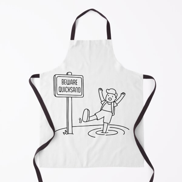 Item preview, Illustration of a panicked man stuck in quicksand next to a warning sign designed and sold by rasagamastore.