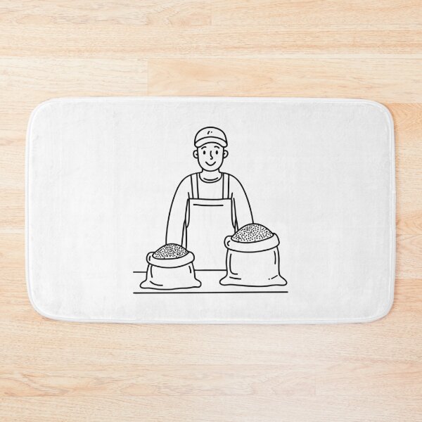 Item preview, Illustration of a market vendor offering sacks of quinoa grains designed and sold by rasagamastore.