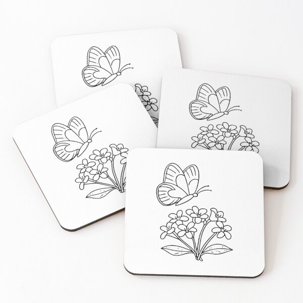 Item preview, Illustration of a butterfly hovering above a cluster of quisqualis flowers designed and sold by rasagamastore.