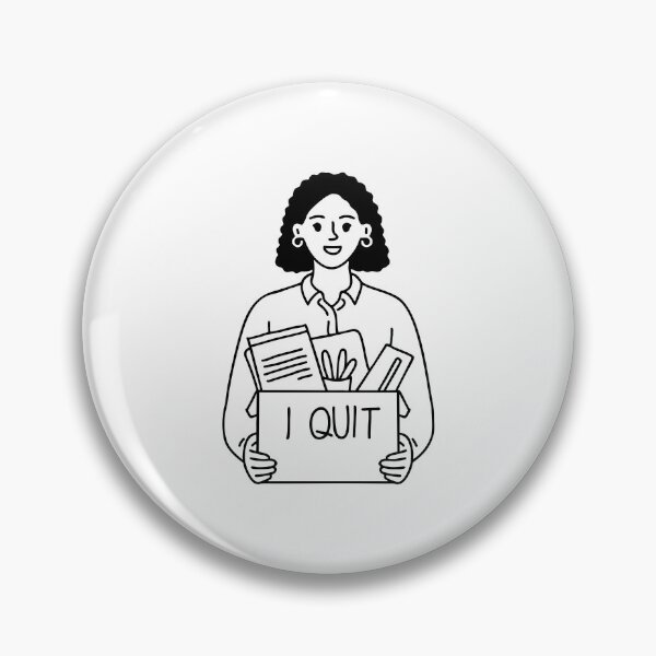 Item preview, Illustration of a worker with a box labeled “I quit” filled with office items designed and sold by rasagamastore.