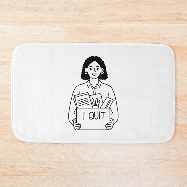 Item preview, Illustration of a worker with a box labeled “I quit” filled with office items designed and sold by rasagamastore.