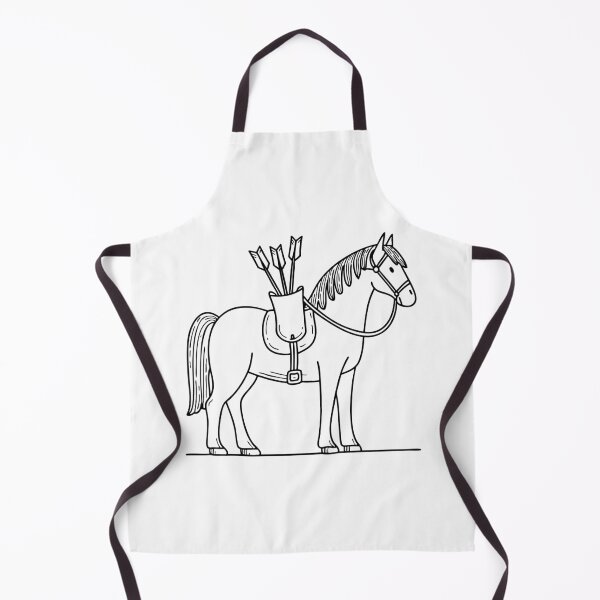 Item preview, Illustration of a horse with a quiver full of arrows strapped to its saddle designed and sold by rasagamastore.