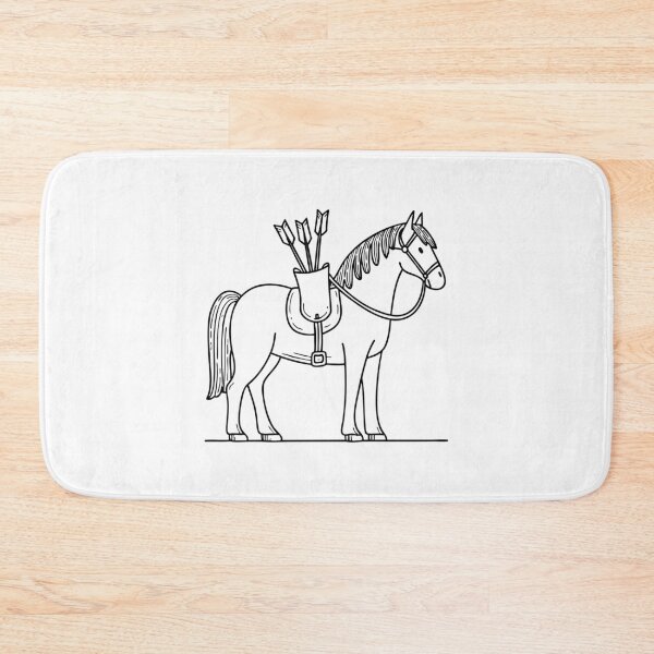 Item preview, Illustration of a horse with a quiver full of arrows strapped to its saddle designed and sold by rasagamastore.