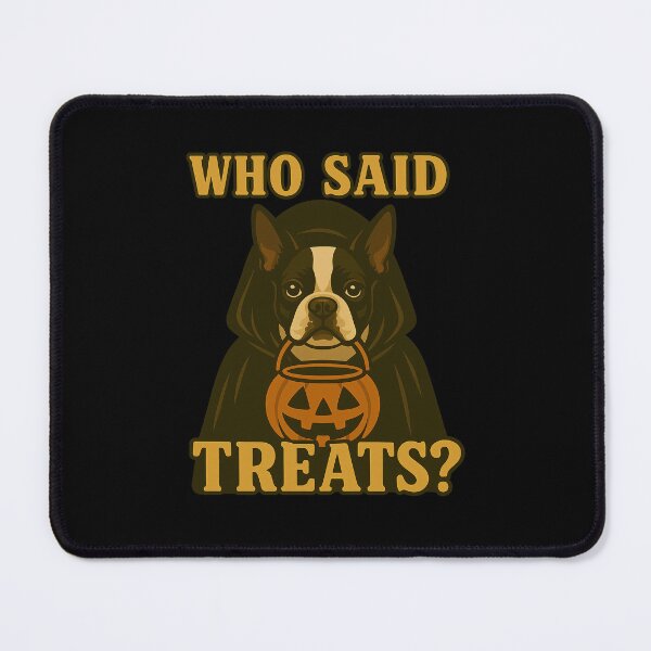 Item preview, Boston Terrier Halloween Who Said Treats Pumpkin Witch Costume Mom Dad Kids designed and sold by FurryHavenPH.