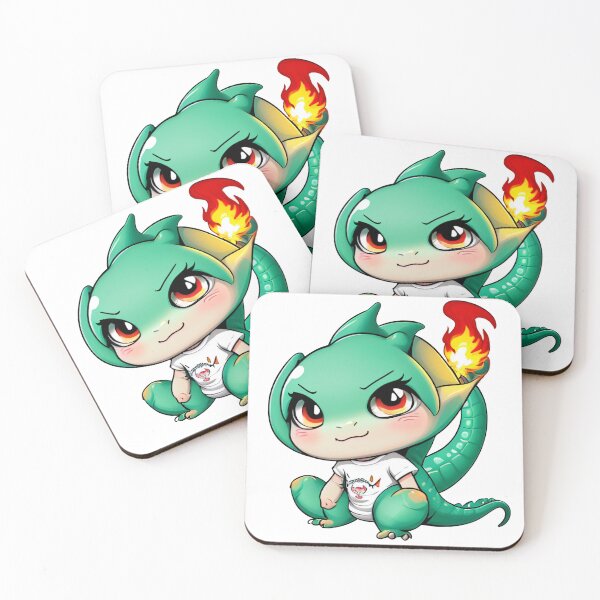 Artikelvorschau, Freches Drachenbaby im T-Shirt – Chibi-Stil mit Flammenschwanz entworfen und verkauft von ModyAssem.