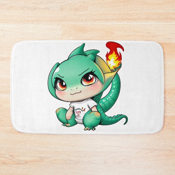 Item preview, Sassy Baby Dragon in a T-Shirt – Chibi Style with Flame Tail designed and sold by ModyAssem.