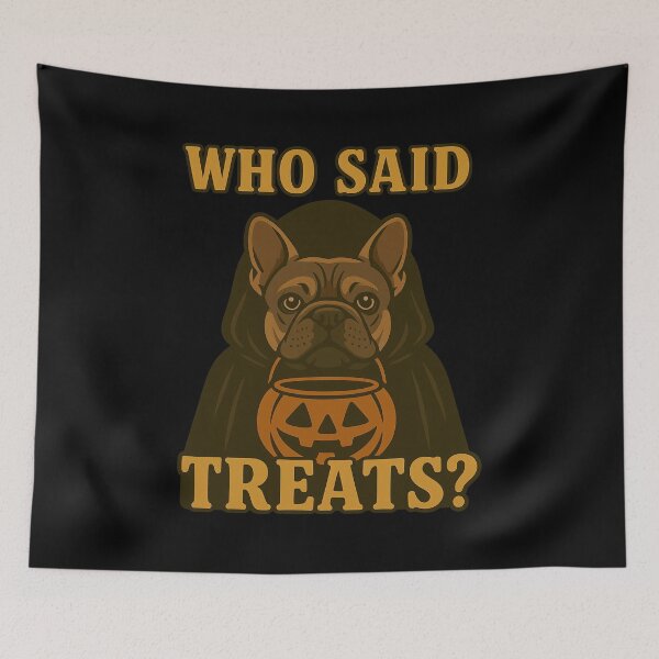 Artikelvorschau, Französische Bulldogge Halloween Who Said Treats Kürbis Hexe Kostüm Mama Papa Kinder entworfen und verkauft von FurryHavenPH.