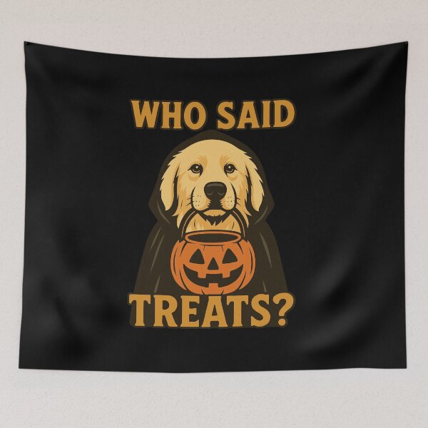 Artikelvorschau, Pyrenäenberghund Halloween Who Said Treats Kürbis Hexenkostüm Mama Papa Kinder entworfen und verkauft von FurryHavenPH.