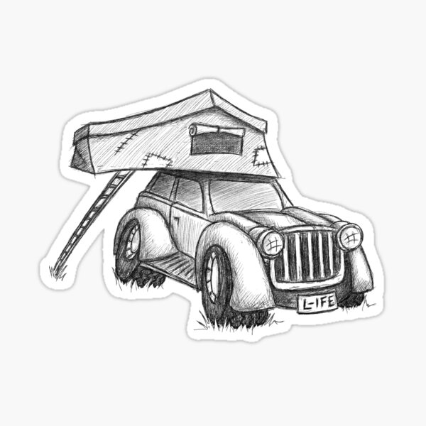 Dachzelt Offroad Camper Karre Sticker