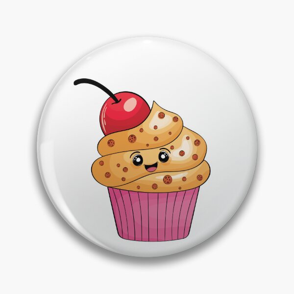 Item preview, Cartoon Cupcake with Cherry - Kawaii Dessert Art designed and sold by VelumkaRose.