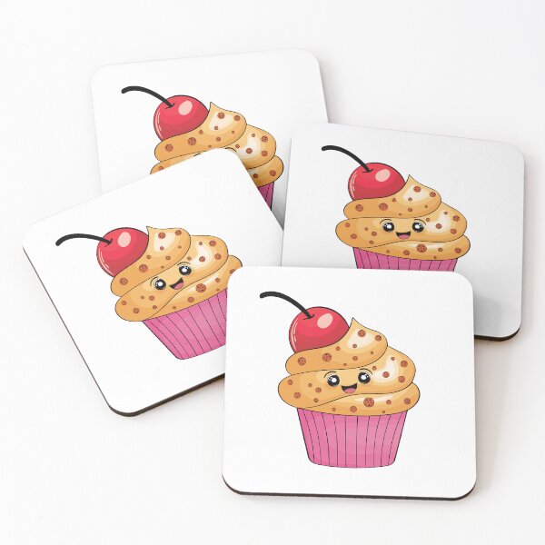 Item preview, Cartoon Cupcake with Cherry - Kawaii Dessert Art designed and sold by VelumkaRose.