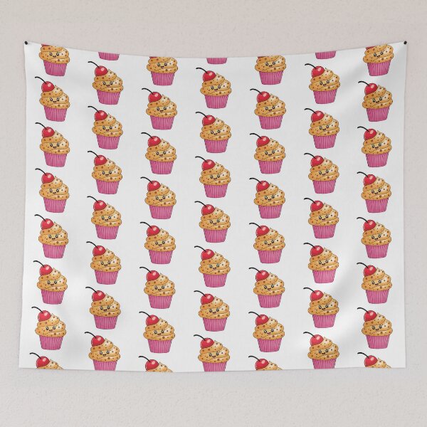 Item preview, Cartoon Cupcake with Cherry - Kawaii Dessert Art designed and sold by VelumkaRose.