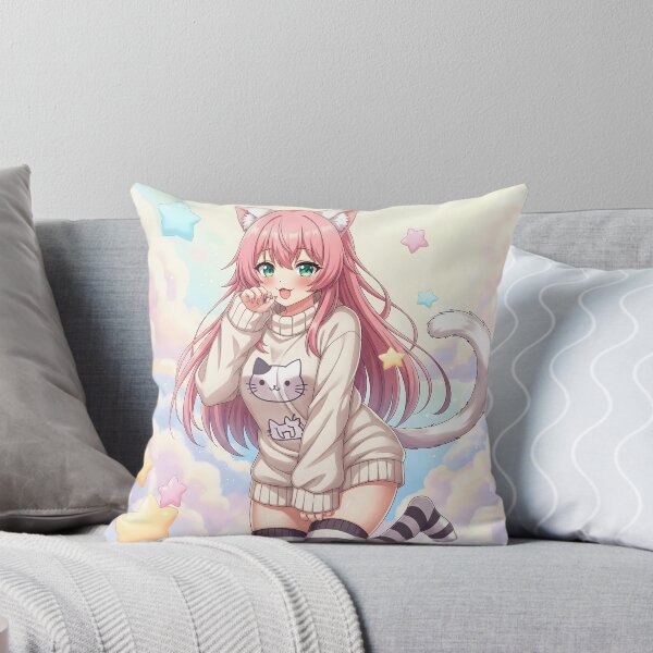 Item preview, Smiling Neko Girl with emerald eyes designed and sold by GerwantSHOP.