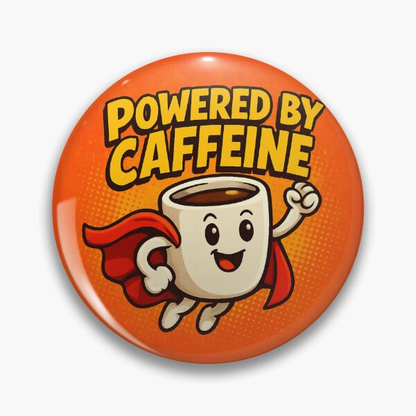 Item preview, Powered by Caffeine - Superhero Coffee Lover designed and sold by Amelia Design.