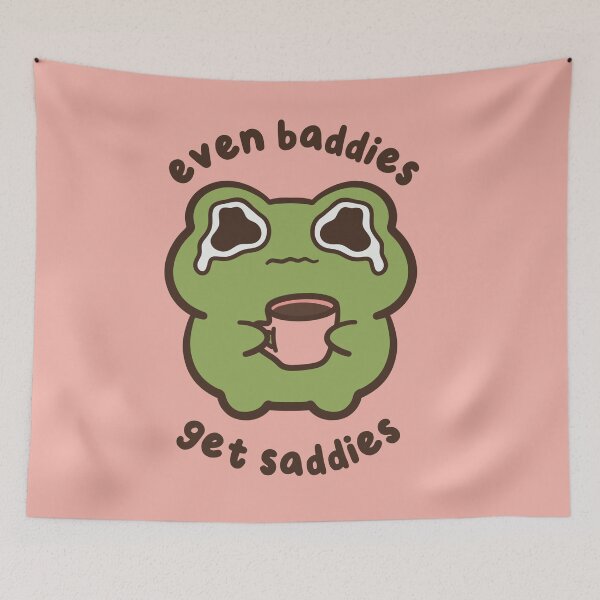 Item preview, even baddies get saddies frog  designed and sold by kaybowzie.