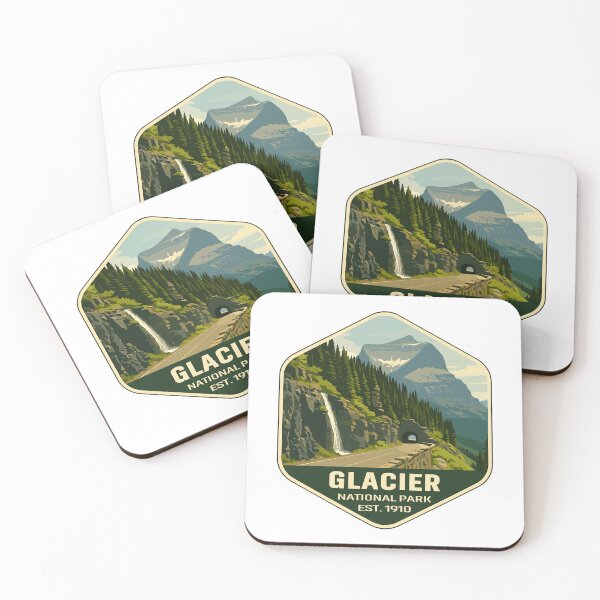 Item preview, Glacier National Park Retro Mountain Landscape Sticker designed and sold by Ismeal Von.