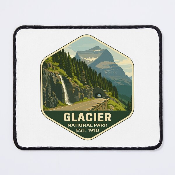 Item preview, Glacier National Park Retro Mountain Landscape Sticker designed and sold by Ismeal Von.