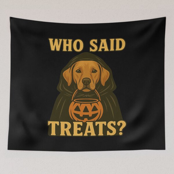 Item preview, Labrador Halloween Who Said Treats Pumpkin Witch Costume Mom Dad Kids designed and sold by FurryHavenPH.